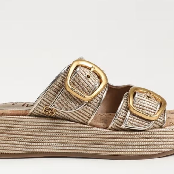 🤎🔹️Sam Edelman 🔹️gold Nerissa Platform Sandals - Picture 3 of 7